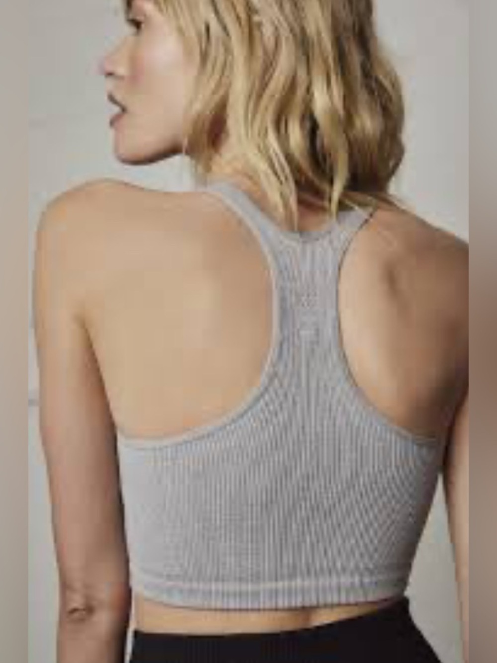 Free people movement Ribbed Racerback Crop Bralette - Gray